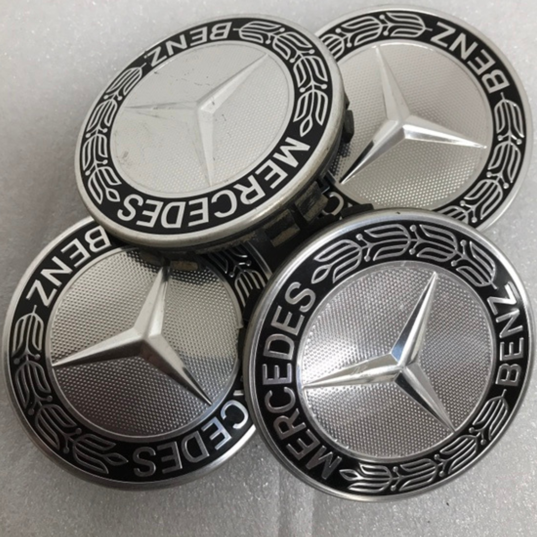 Set of 4 Mercedes 75MM Classic Dark Blue Wheel Center Hub Caps AMG 40db75c9