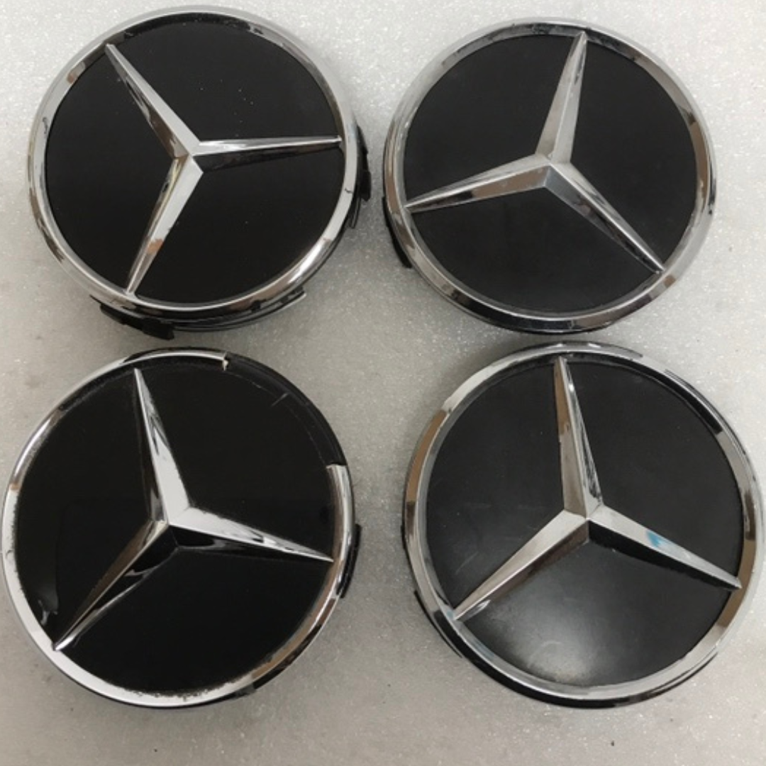 Set of 4 Mercedes-Benz Matte Black Wheel Center Hub Caps 75mm 55132ab6