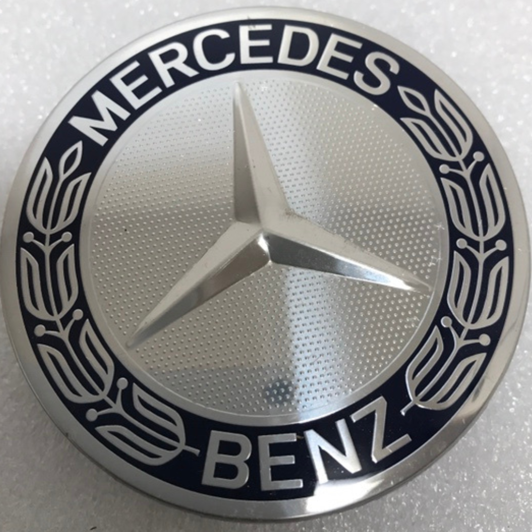 Set of 4 Mercedes 75MM Classic Dark Blue Wheel Center Hub Caps a333b0fe