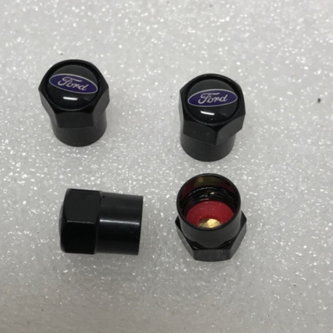 Set of 4 Ford Wheel Air Stem Valve Caps e029f341