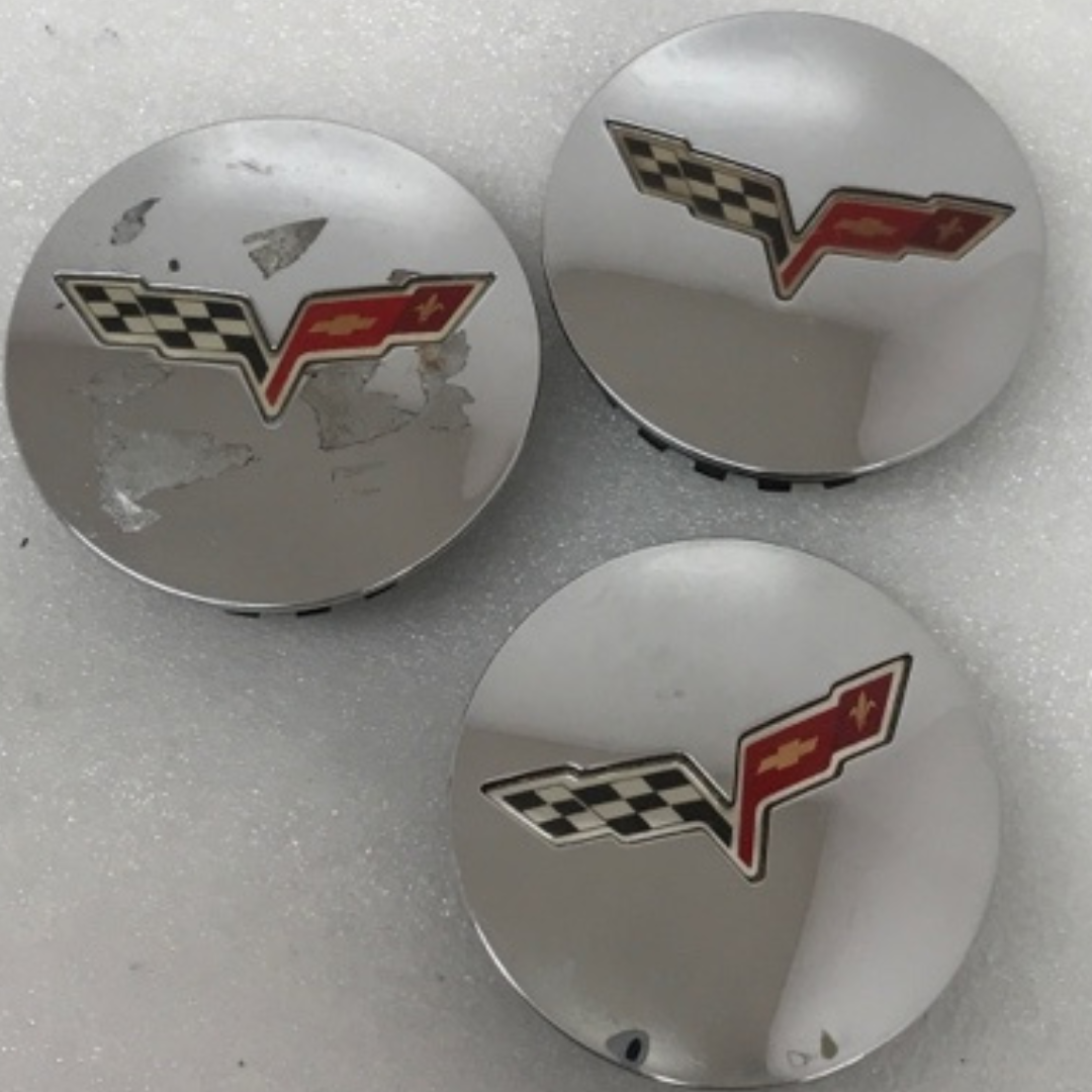 Set of 3 Chevrolet Corvette Chrome 2014-2017 OEM Center Cap 9595010 0941c90c