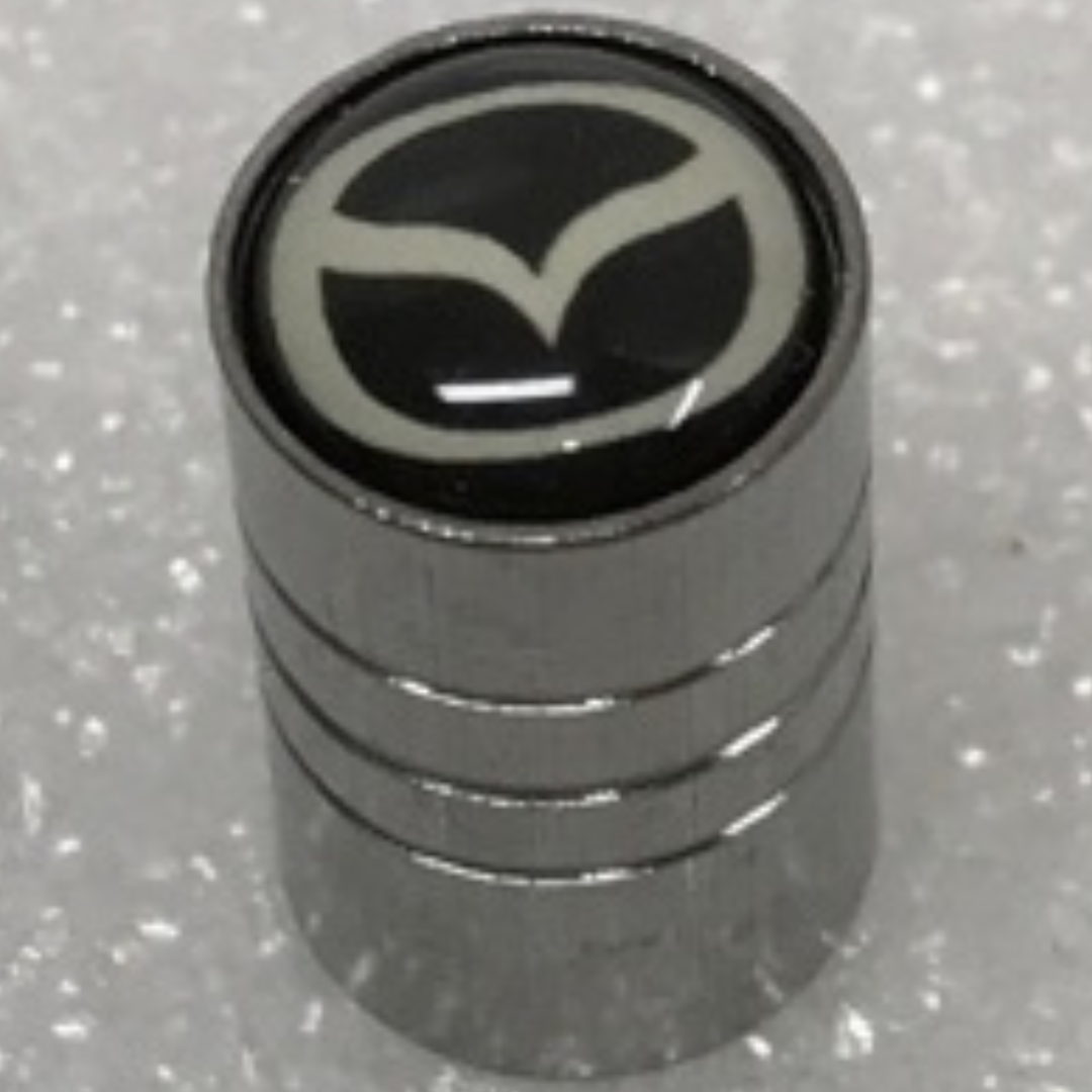 Set of 4 Universal Mazda Silver Wheel Stem Air Valve Caps 47000ac9