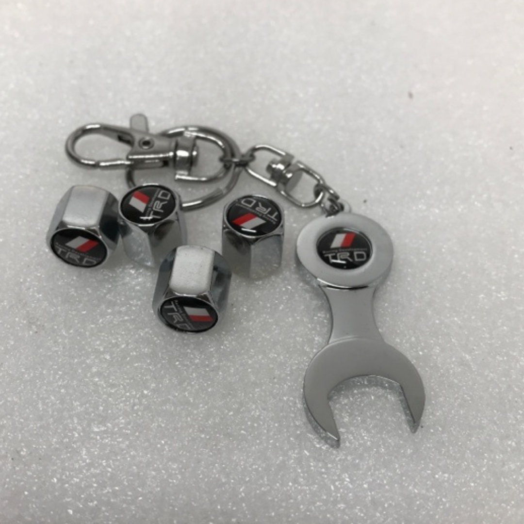 Set of 4 Universal TRD Wheel Air Stem Valve Cap with key 560ff89c
