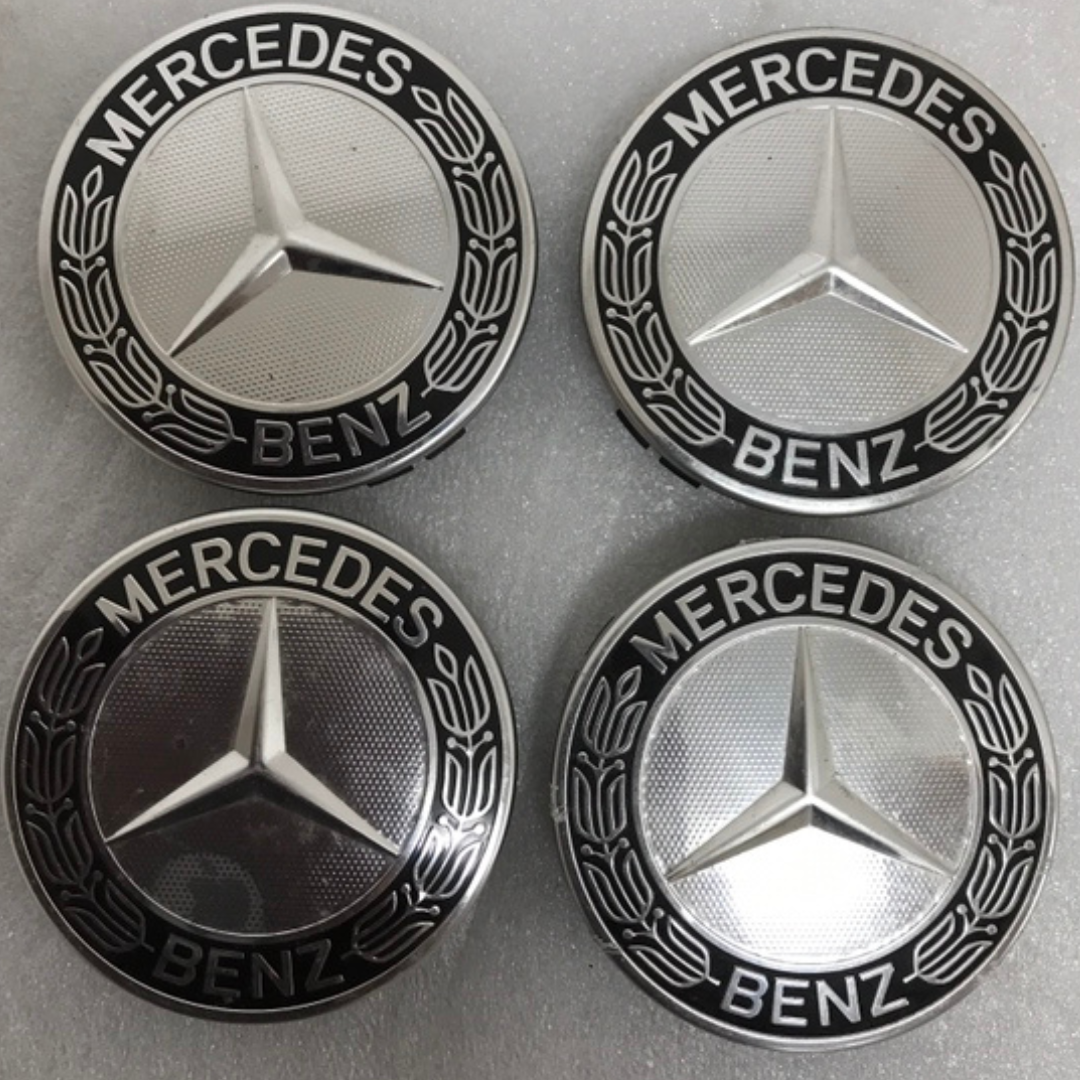 Set of 4 Mercedes 75MM Classic Dark Blue Wheel Center Hub Caps 2200de19