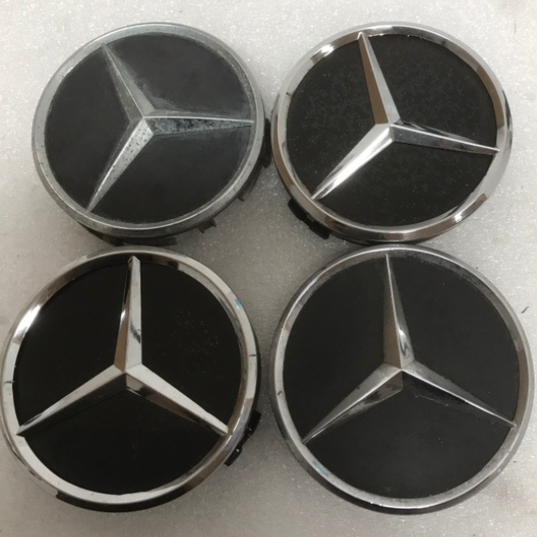 Set of 4 Mercedes-Benz Matte Black Wheel Center Hub Caps 3d7e8d07