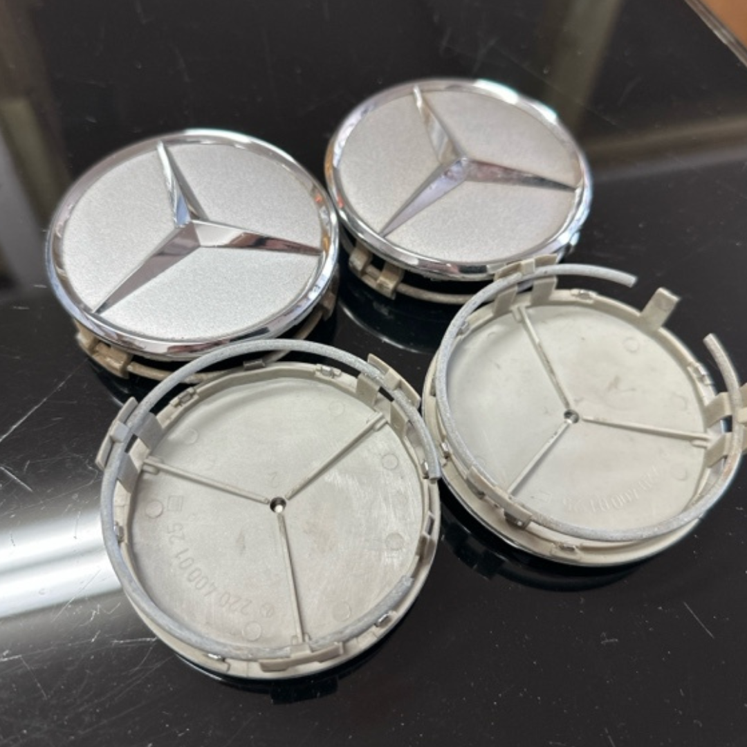 Set of 4 Mercedes-Benz Silver Center Cap 75MM 87ba248b
