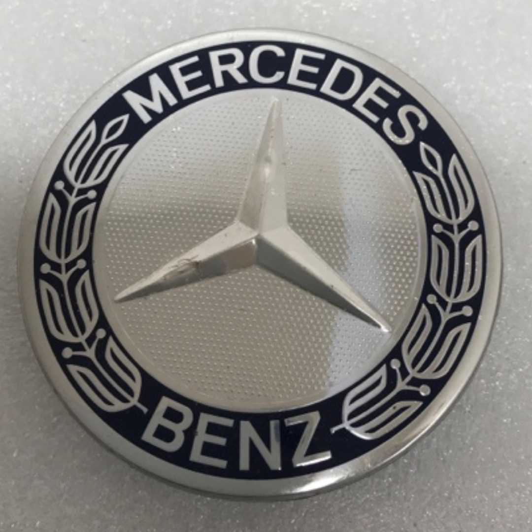 Set of 4 Mercedes-Benz Classic Dark Blue Wheel Center Caps AMG Wreath fa91a722