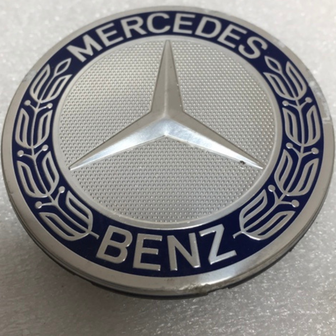 Set of 4 Mercedes 75MM Classic Dark Blue Wheel Center Hub Caps 1358ec0d