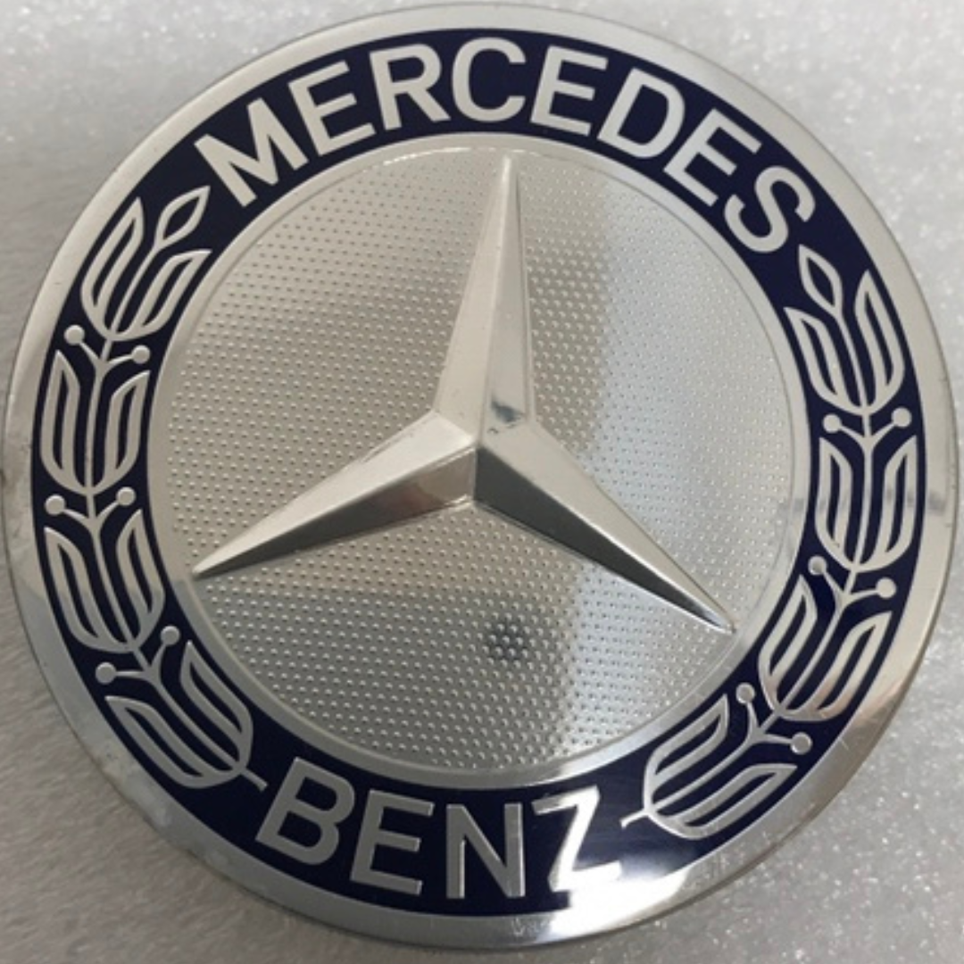 Set of 4 Mercedes 75MM Classic Dark Blue Wheel Center Hub Caps 19460d7c