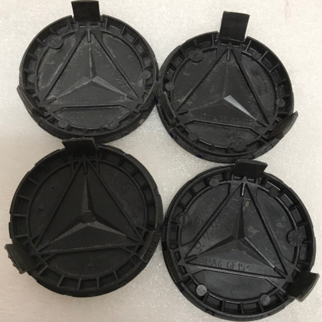 Set of 4 Mercedes 75MM Classic Dark Blue Wheel Center Hub Caps 1358ec0d
