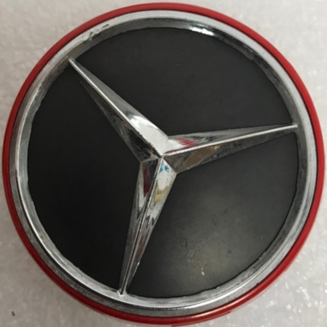 Set of 4 Mercedes-Benz AMG 75mm Red Surround Wheel Center Cap b24aa877