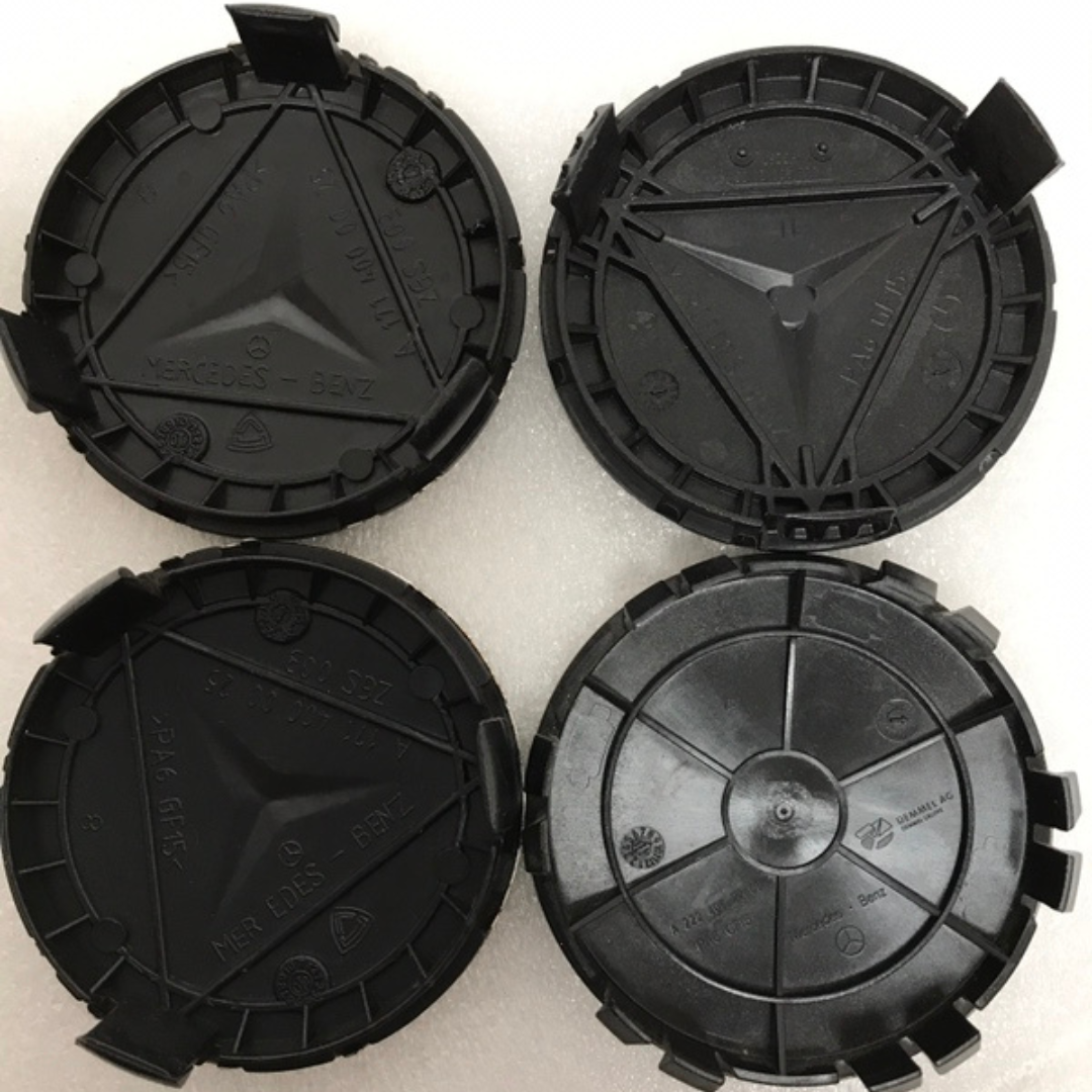 Set of 4 Mercedes-Benz Wheel Center Caps 75mm Classic Black d8e86b2f