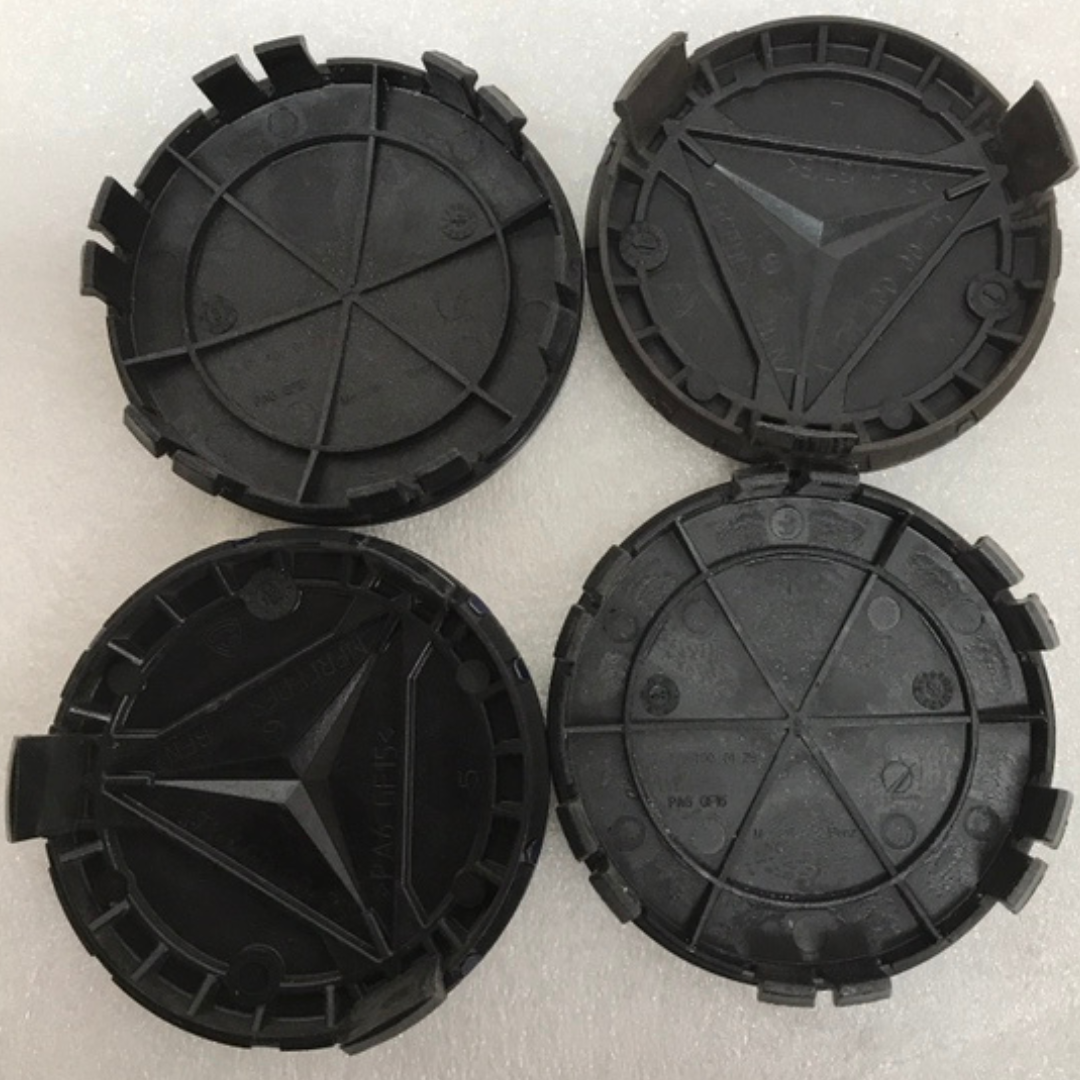 Set of 4 Mercedes 75MM Classic Dark Blue Wheel Center Caps AMG Wreath bf0f05d6