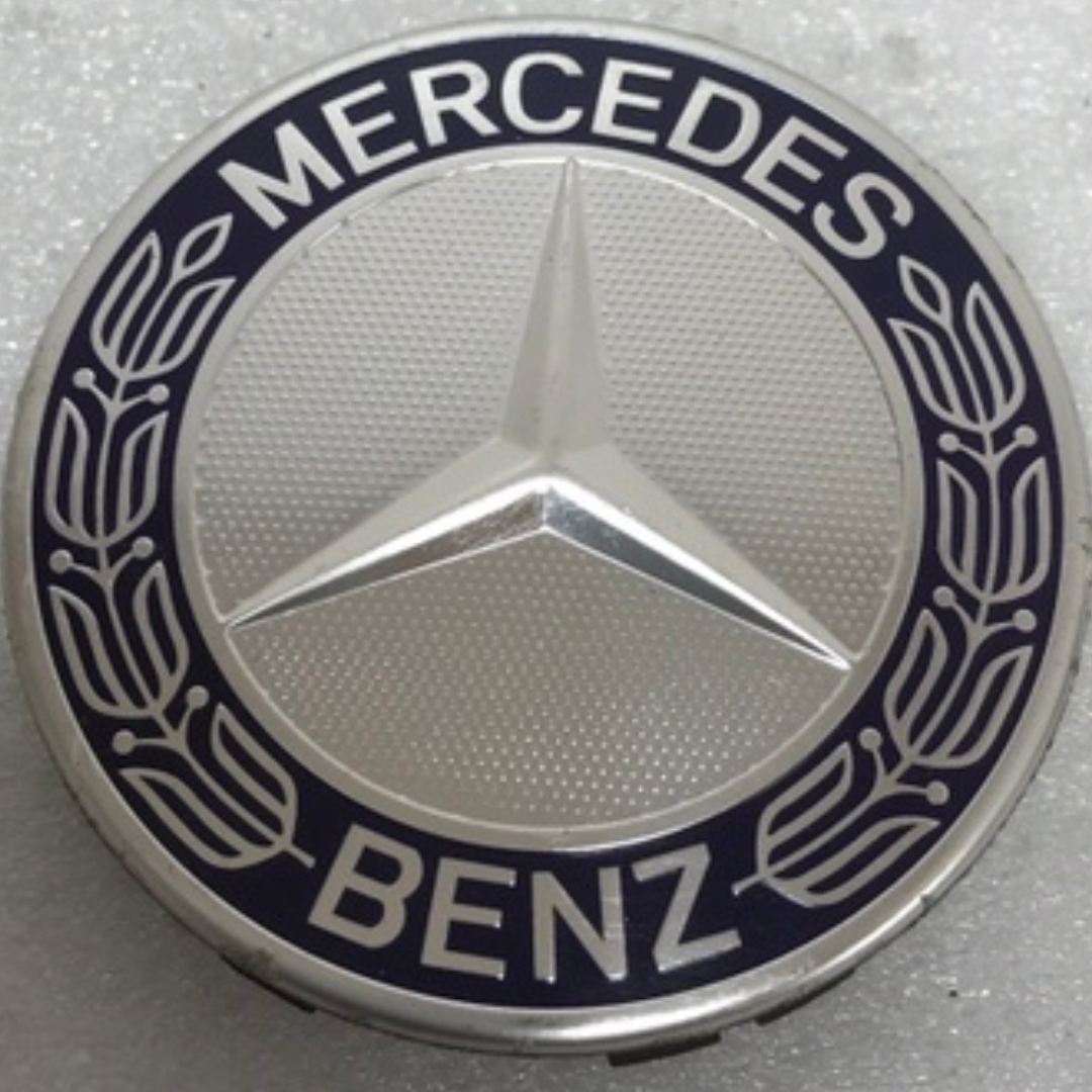 Set of 4 Mercedes 75MM Classic Dark Blue Wheel Center Hub Caps bf553afc