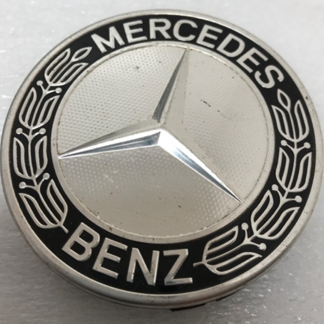 Set of 2 Mercedes 75MM Classic Dark Wheel Center Hub Caps AMG Wreath dd6980c2