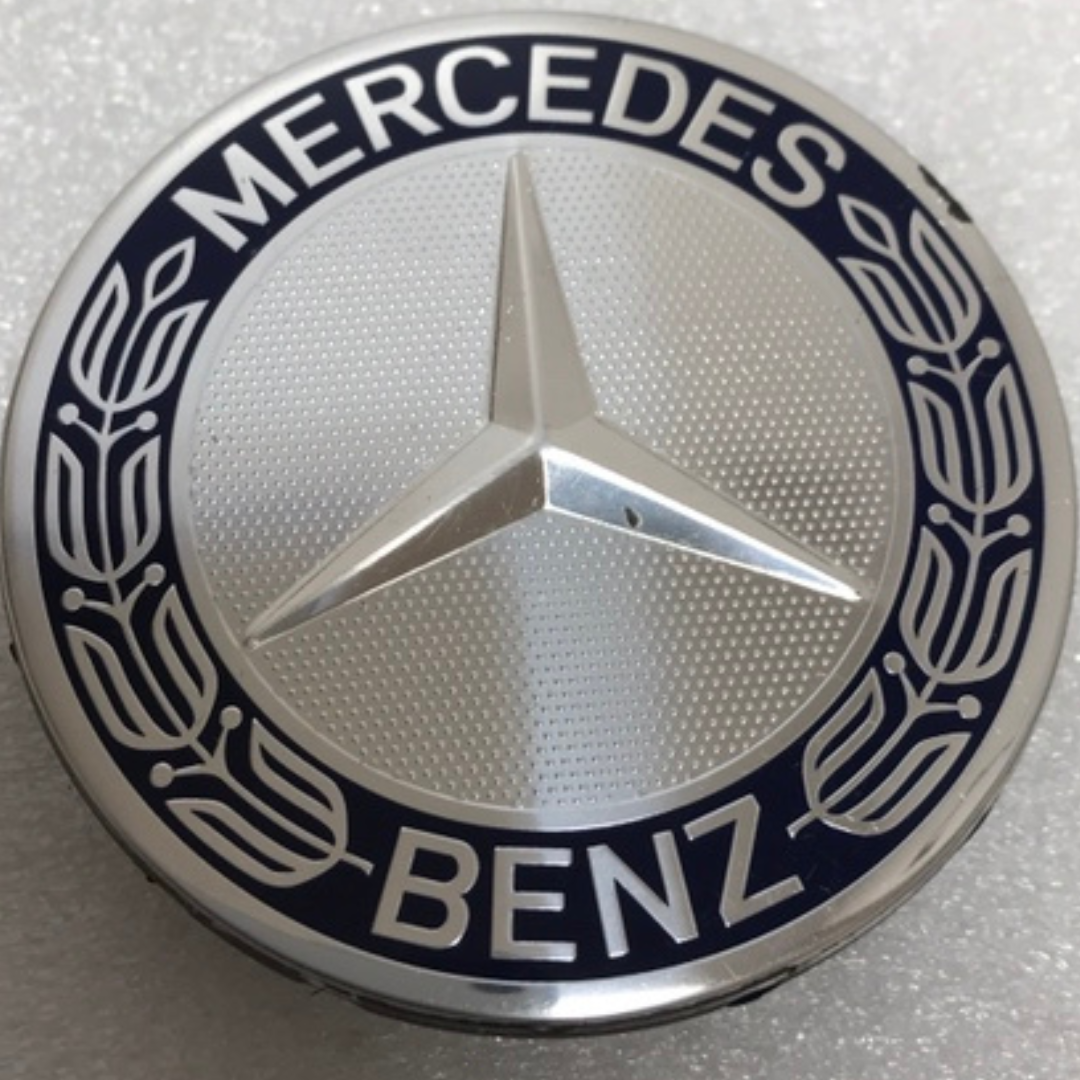 Set of 4 Mercedes 75MM Classic Dark Blue Wheel Center Hub Caps 7aa63f37