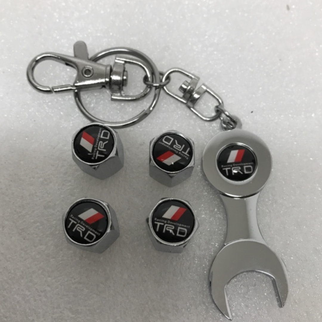 Set of 4 Universal TRD Wheel Air Stem Valve Cap with key 560ff89c