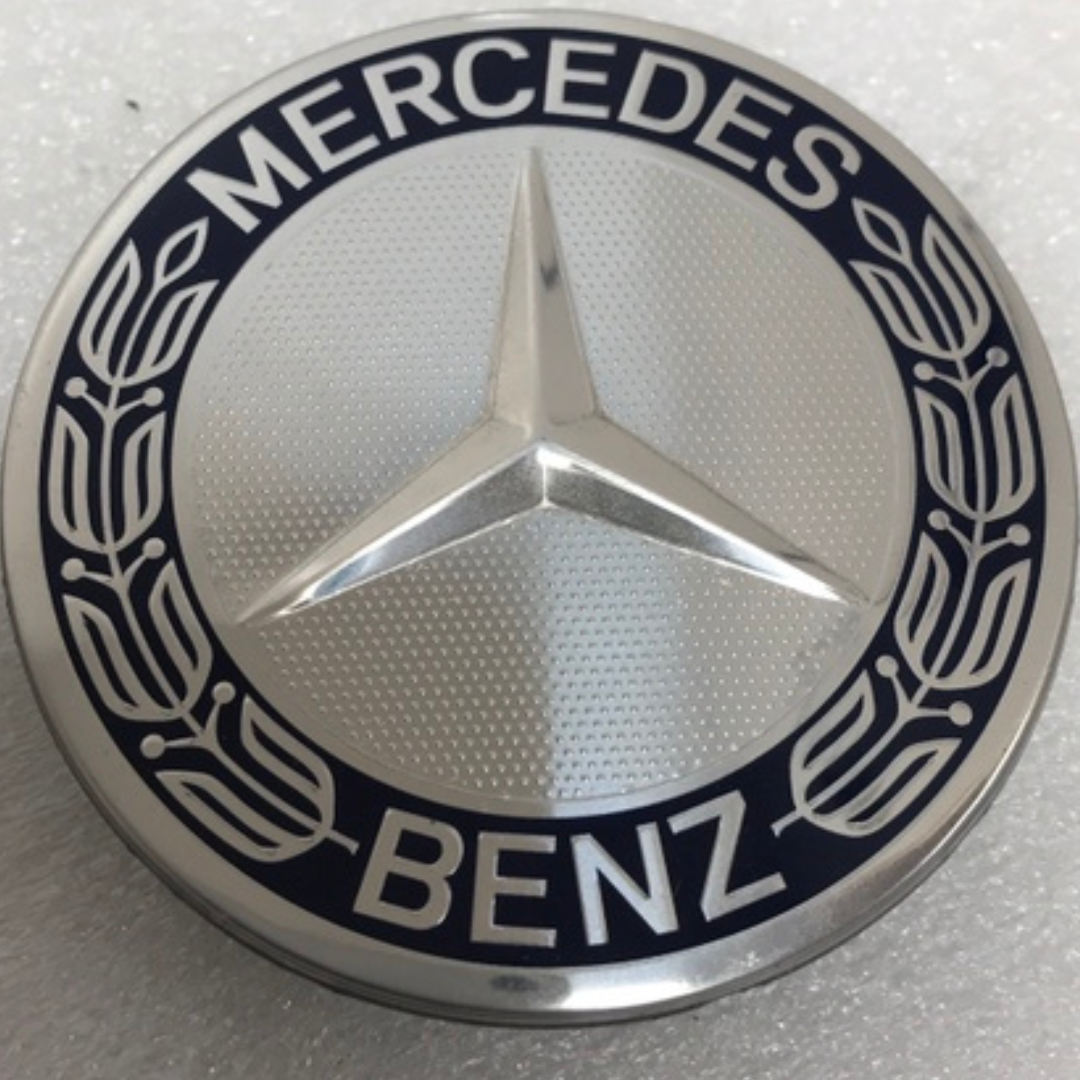 Set of 4 Mercedes 75MM Classic Dark Blue Wheel Center Hub Caps 5093bb96
