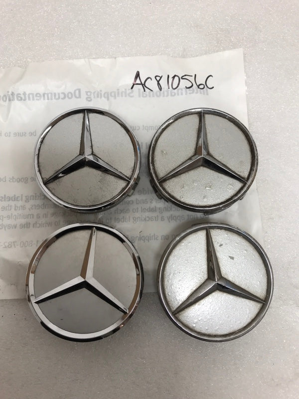 Set of 4 Mercedes-Benz Silver Wheel Center Hub Caps 75mm ac81056c