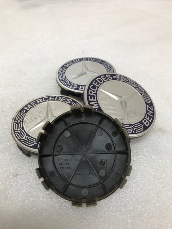 Set of 4 Mercedes Classic Dark Blue Wheel Center Hub Caps AMG Wreath 76f2cc15