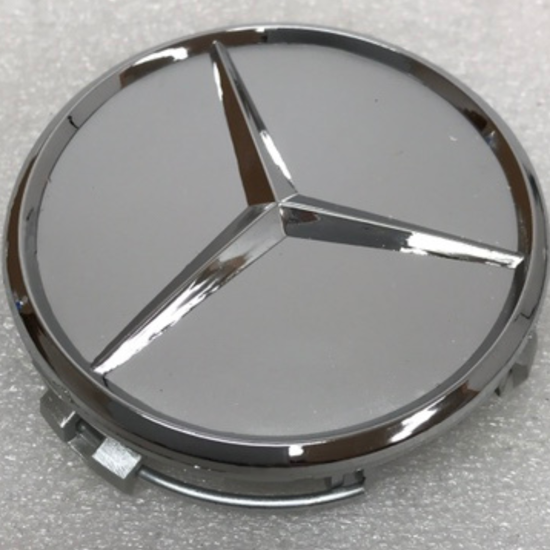 Set of 4 Mercedes-Benz Silver Wheel Center Hub Caps 6e2f76a0