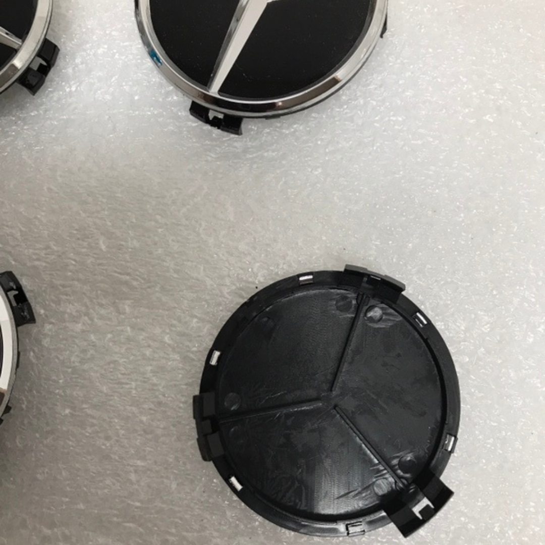 Set of 4 Mercedes-Benz Matte Black Wheel Center Hub Caps 75mm 946900b2