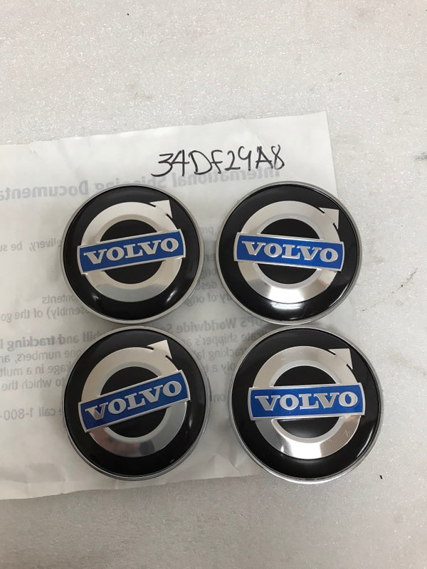 Set of 4 Volvo Iron Mark Alloy Wheel Center Cap Black 34df29a8