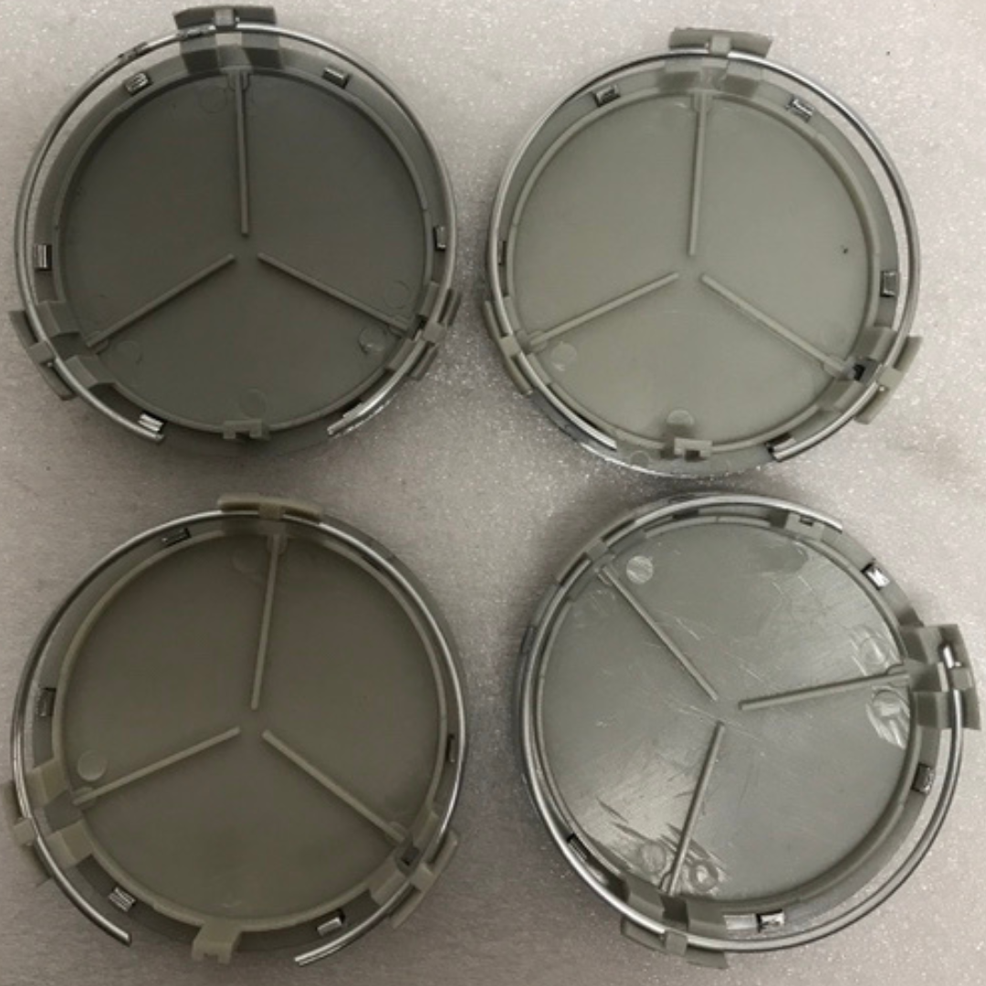 Set of 4 Mercedes-Benz Silver Wheel Center Hub Caps 9ef8b6c8