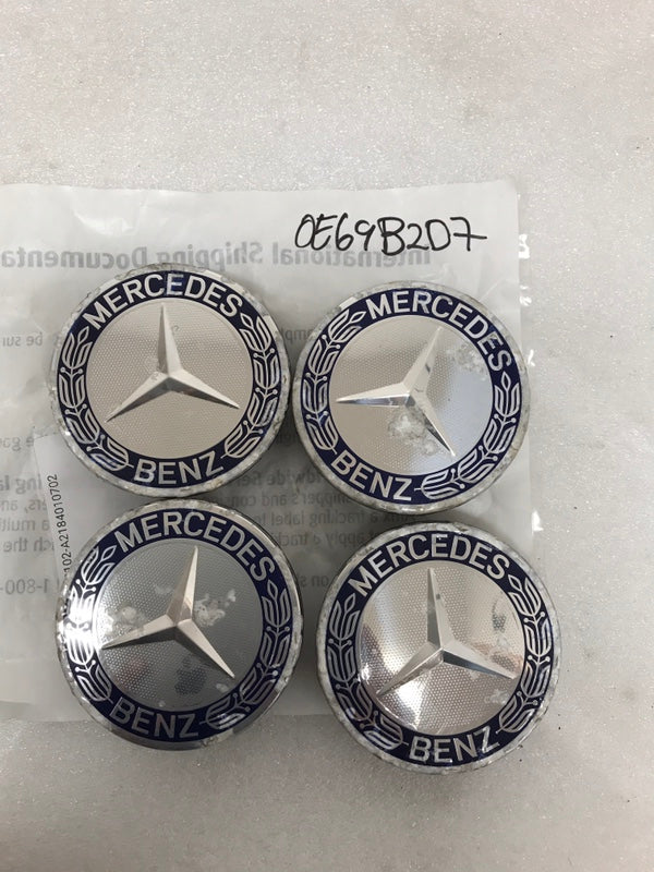 Set of 4 Mercedes 75MM Classic Dark Blue Wheel Center Hub Caps 0e69b2d7