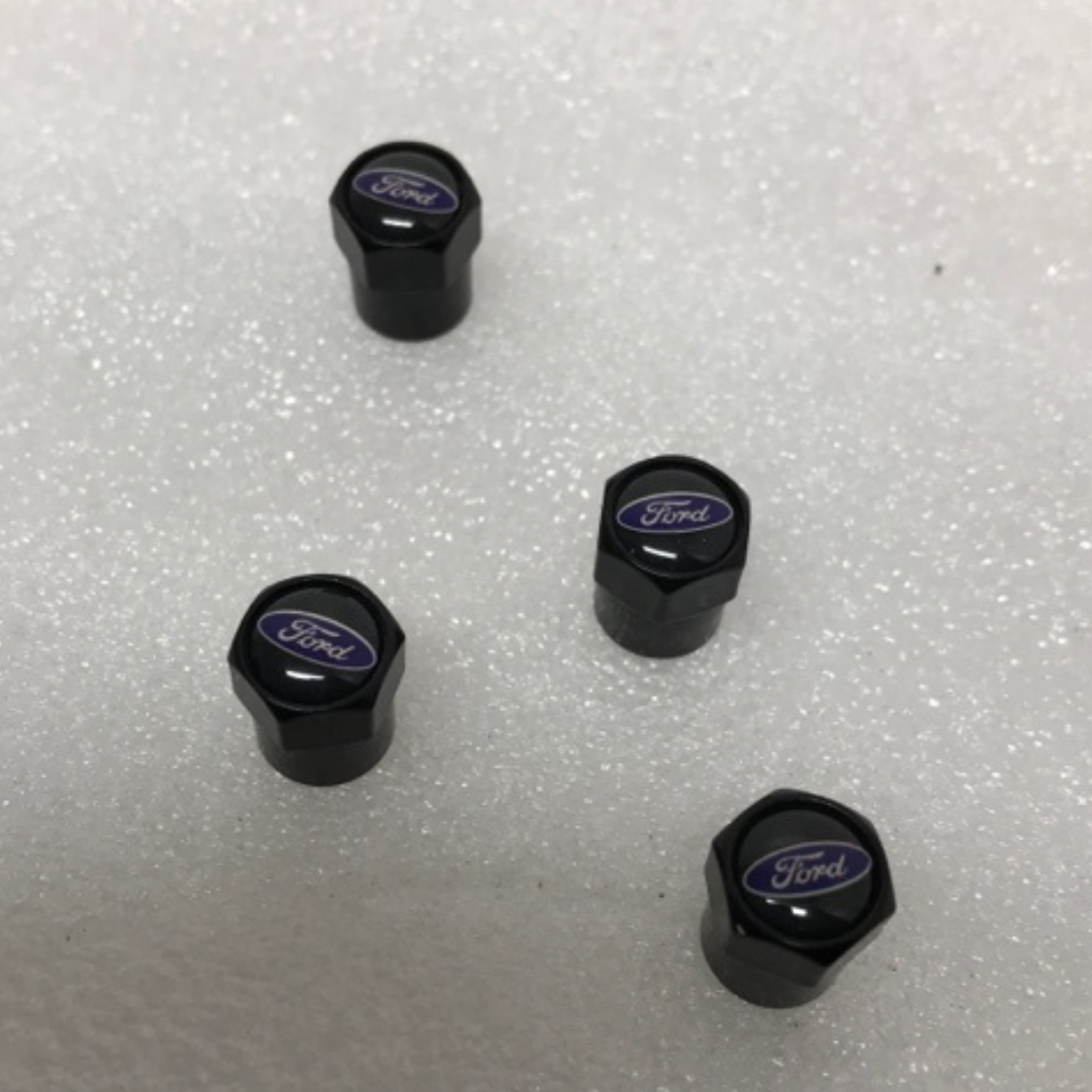 Set of 4 Ford Wheel Air Stem Valve Caps e029f341
