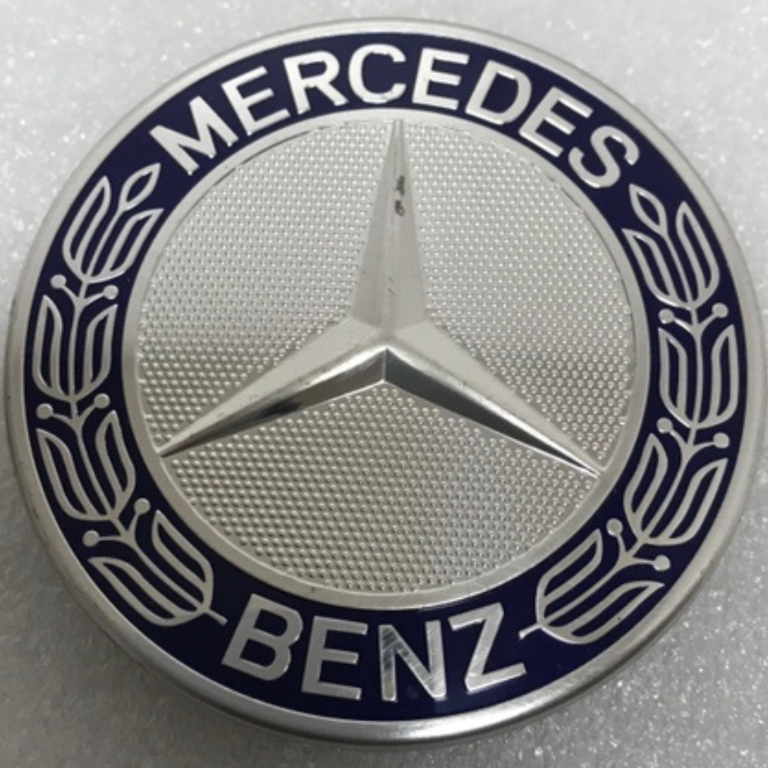 Set of 4 Mercedes 75MM Classic Dark Blue Wheel Center Hub Caps f364e4a5