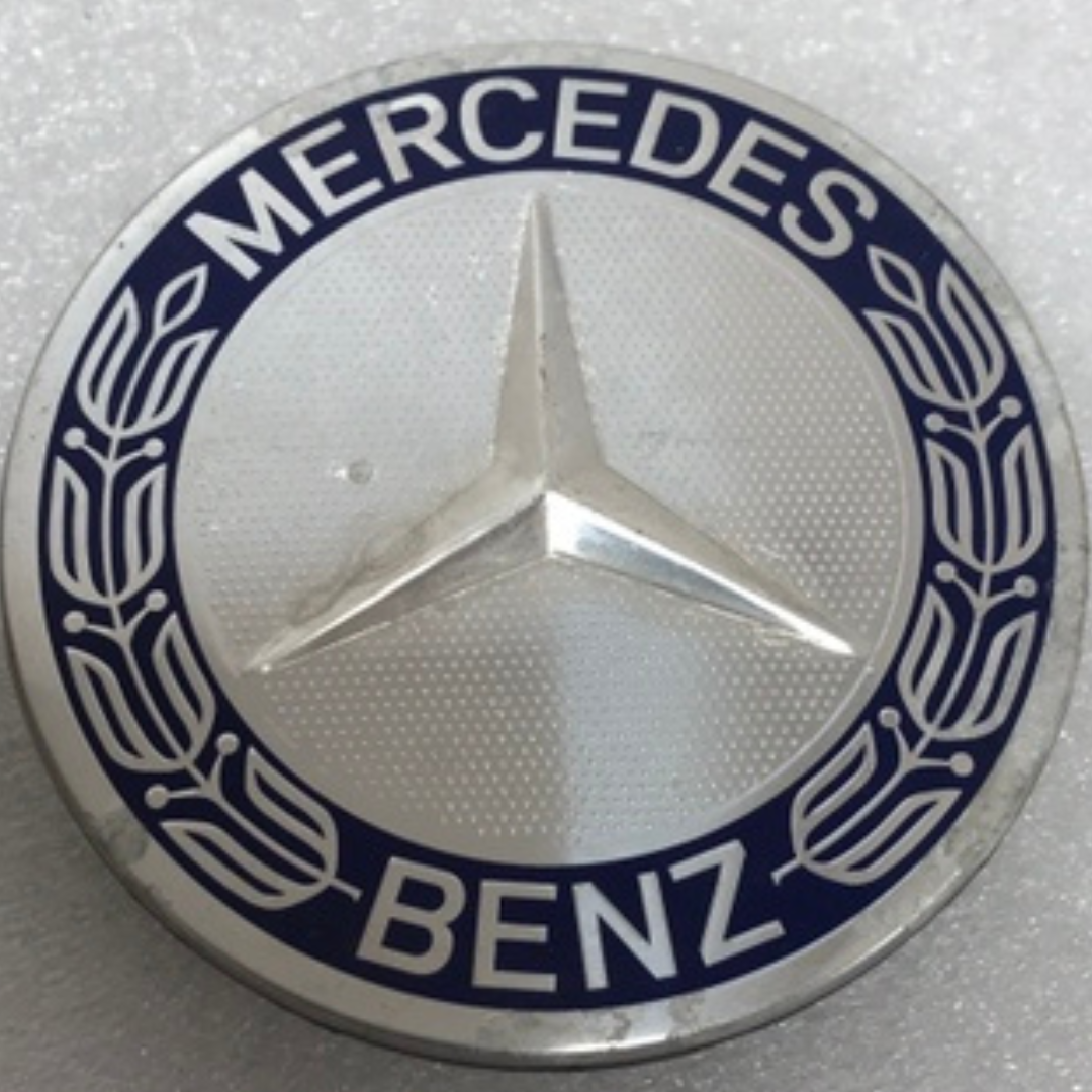 Set of 4 Mercedes Classic Dark Blue Wheel Center Hub Caps AMG Wreath a539ea04