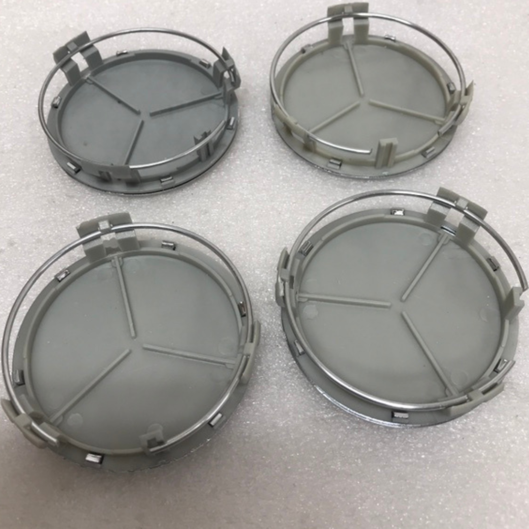 Set of 4 Mercedes-Benz Silver Wheel Center Hub Caps 6e2f76a0