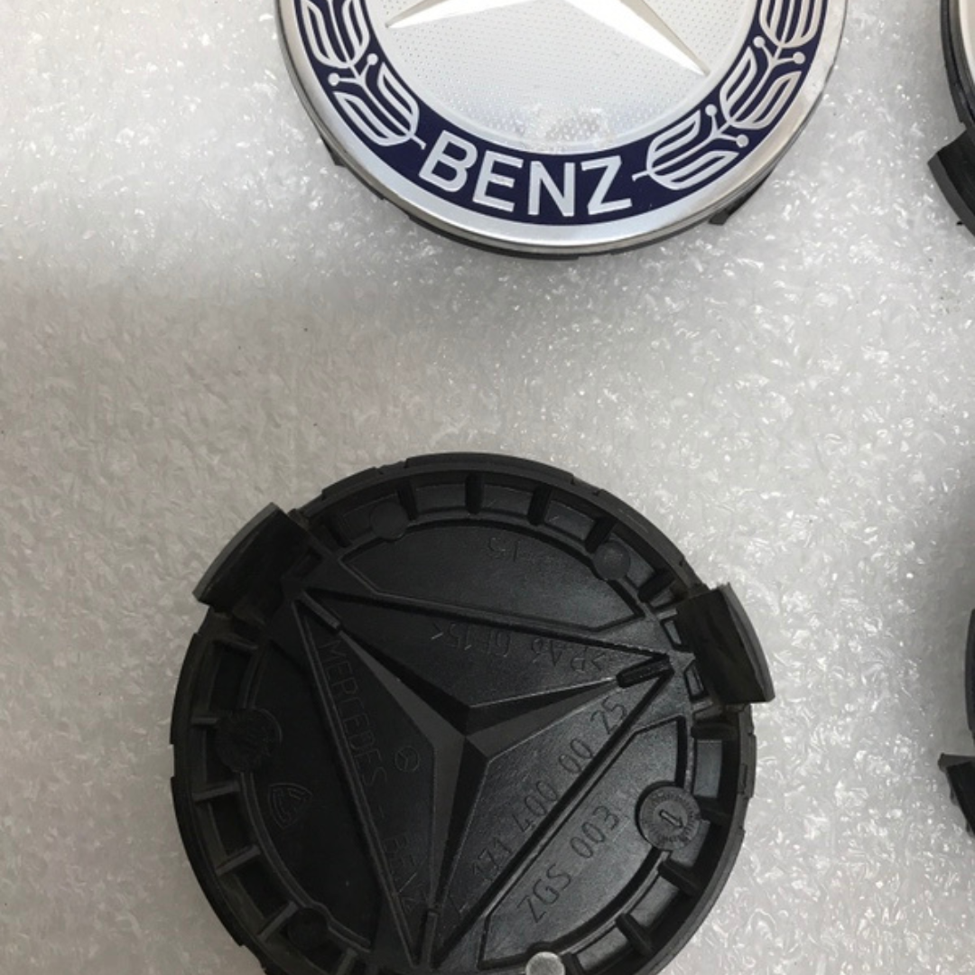 4PC Mercedes 75MM Classic Dark Blue Wheel Center Hub Caps AMG Wreath 331c6574