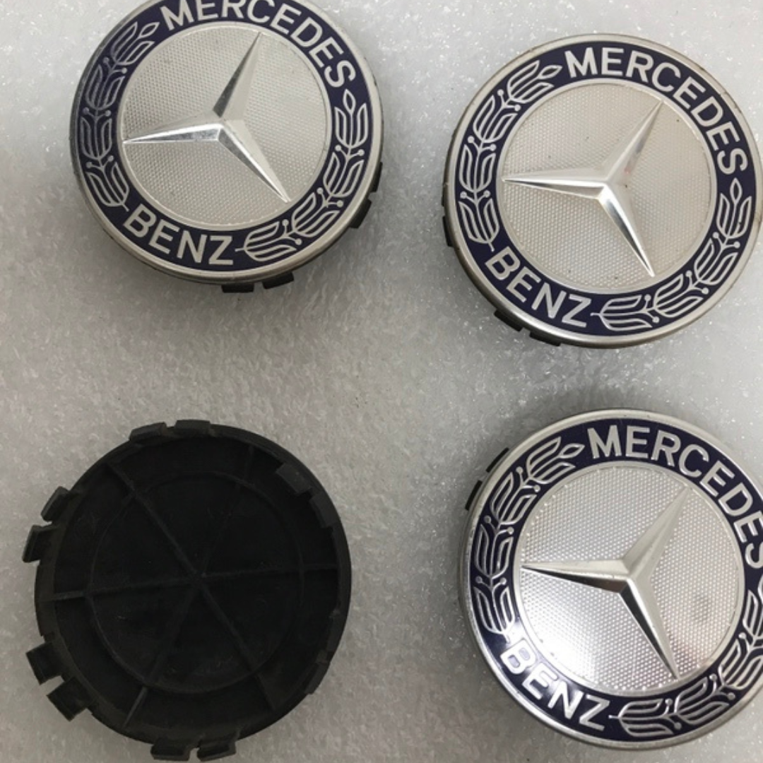 Set of 4 Mercedes 75MM Classic Dark Blue Wheel Center Hub Caps AMG d310b681