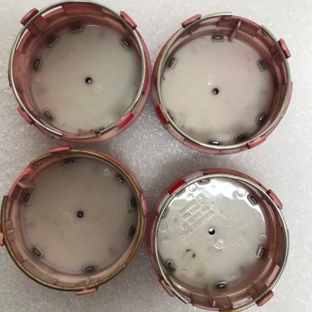 Set of 4 Mercedes-Benz AMG 75mm Red Surround Wheel Center Cap b24aa877
