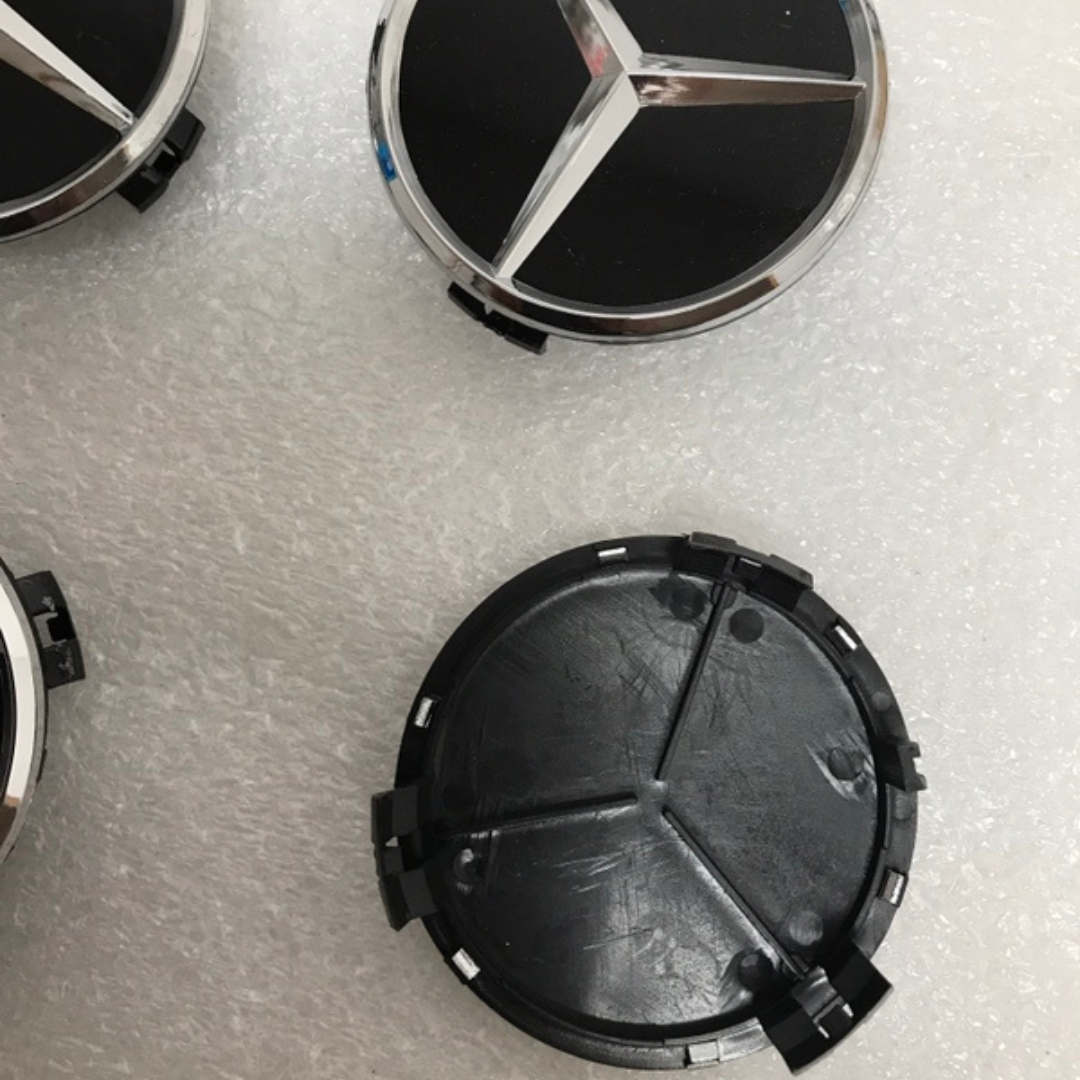 Set of 4 Mercedes-Benz Matte Black Wheel Center Hub Caps 75mm 946900b2