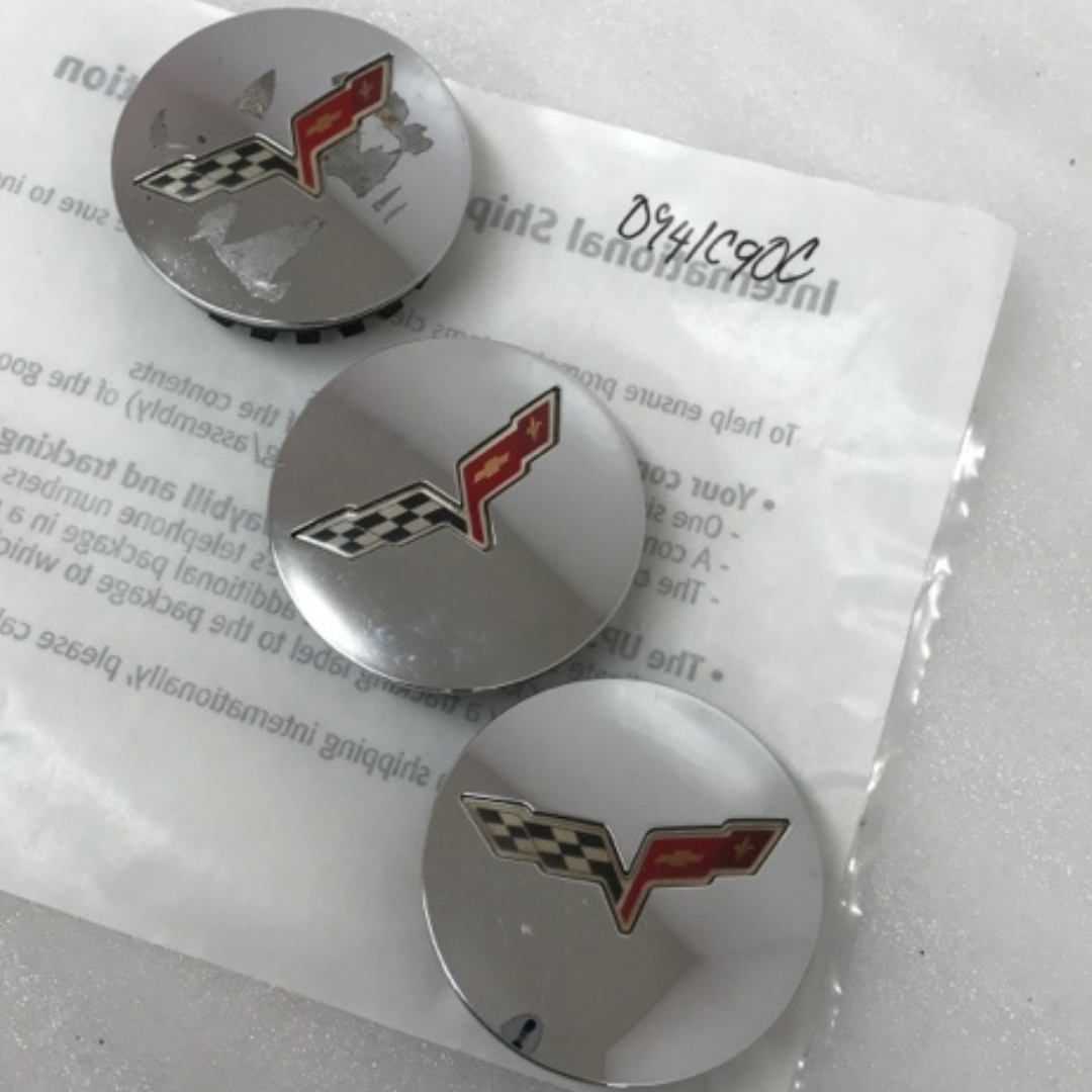 Set of 3 Chevrolet Corvette Chrome 2014-2017 OEM Center Cap 9595010 0941c90c