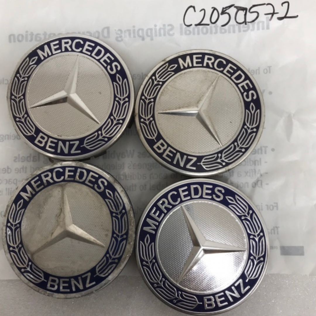Set of 4 Mercedes 75MM Classic Dark Blue Wheel Center Hub Caps c205a572