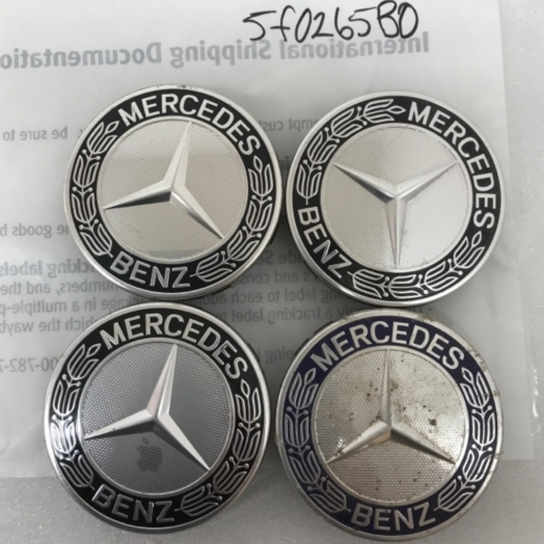 Set of 4 Mercedes 75MM Classic Dark Blue Wheel Center Hub Caps AMG 5f0265b0