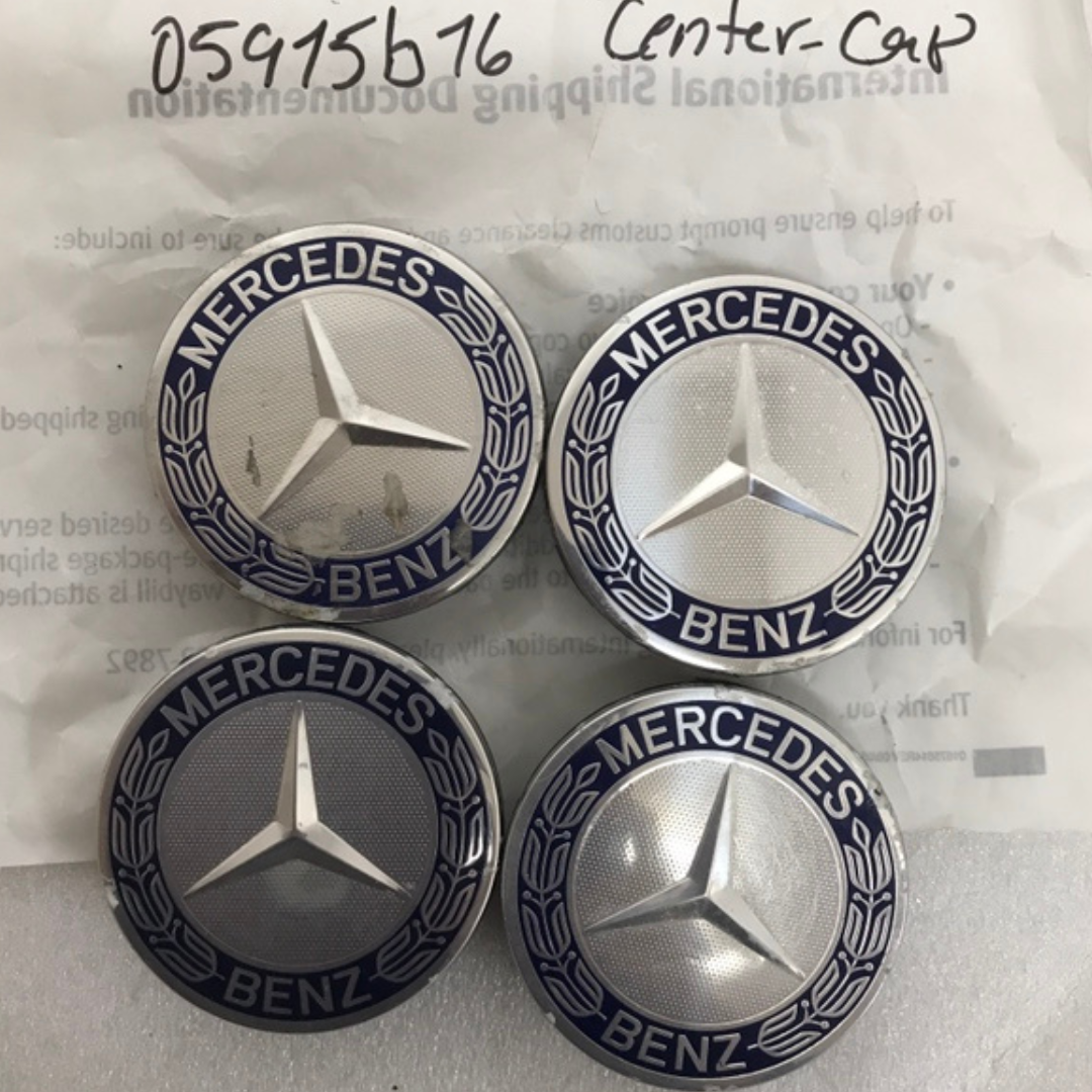 Set of 4 Mercedes 75MM Classic Dark Blue Wheel Center Hub Caps 05915b16