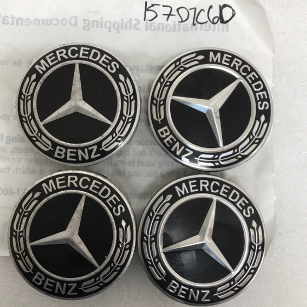 Set of 4 Mercedes-Benz Black Wheel Center Caps 75MM A171400025 157d1c6d