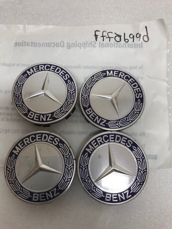 Set of 4 Mercedes 75MM Classic Dark Blue Wheel Center Hub Caps fffa699d
