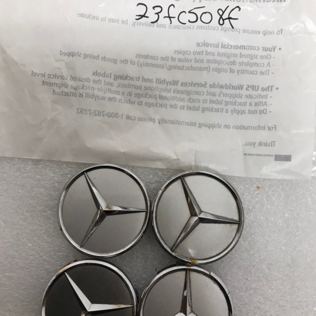 Set of 4 Mercedes-Benz Silver Wheel Center Hub Caps 75mm 23fc508f