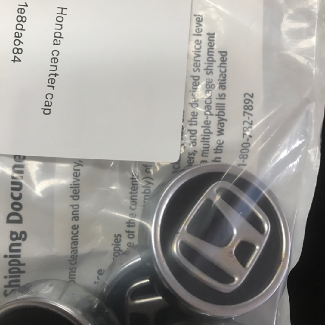 Set of 4 Honda Black Wheel Rim Center Caps Chrome Logo 69mm 1e8da684