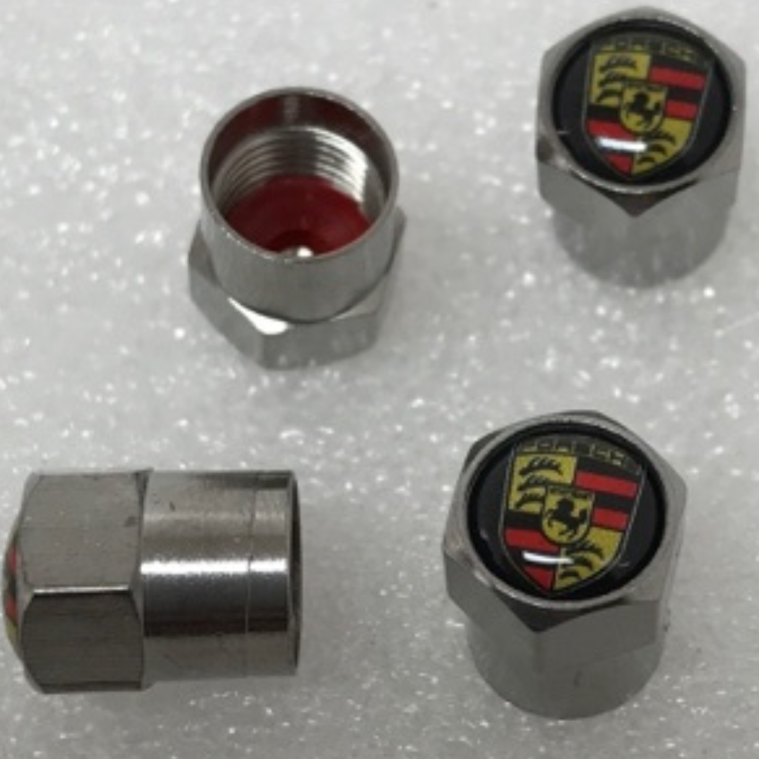 Set of 4 Porsche Tire Valves For Car b750da6f