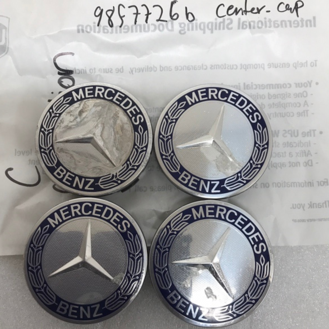 Set of 4 Mercedes 75MM Classic Dark Blue Wheel Center Hub Caps 98f7726b