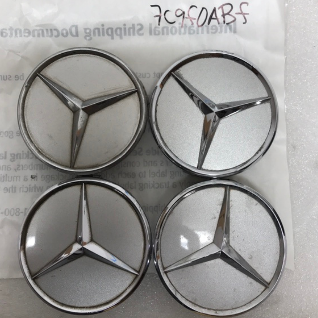 Set of 4 Mercedes-Benz Silver Wheel Center Hub Caps 75mm 7c9f0abf