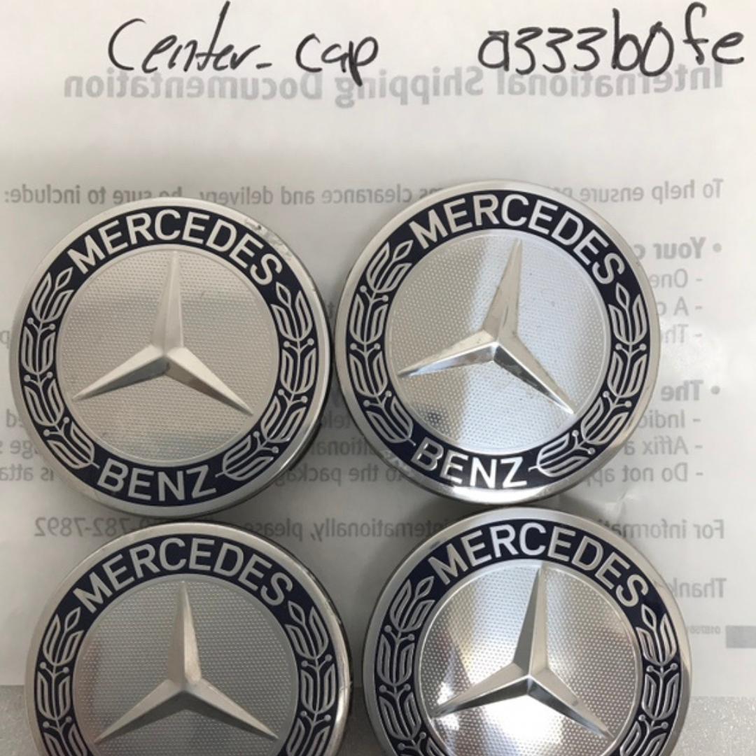 Set of 4 Mercedes 75MM Classic Dark Blue Wheel Center Hub Caps a333b0fe