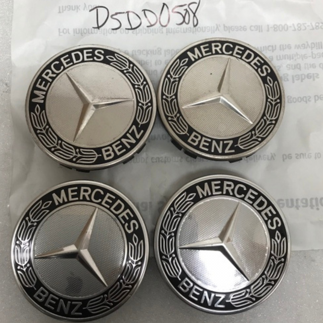 Set of 4 Mercedes Classic Dark Blue Wheel Center Hub Caps AMG Wreath d5dd0508